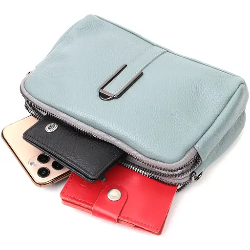 Женская повседневная сумка Vintage на два отделения из натуральной кожи 19х12.5х6.5 см sum0029028 - фото 7