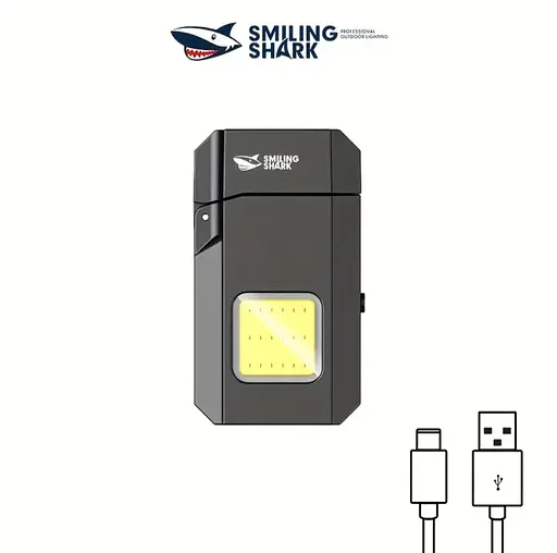 Перезаряджуваний ліхтарик-запальничка SMILING SHARK TIP-137 COB, надяскравий, з зарядкою Type-C, кишеньковий - фото 6