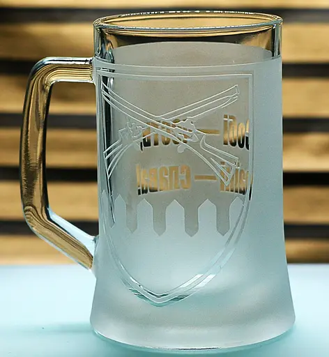 Подарунковий пивний kелих з гравіюванням 660 мл напису лого Шеврон 92 Окремої механізованої бригади - фото 3