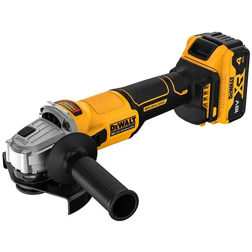 Шліфмашина кутова акумуляторна безщіткова DeWALT, 18 В XR Li-lon 4 Аг (DCG407M1T)