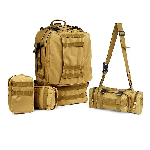 Тактический рюкзак 52л из ткани Oxford Хаки - фото 4