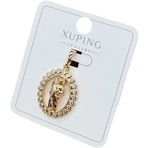 Жіночий кулон Xuping із зображенням святої Богородиці з камінням з медичного золота з покриттям справжнім золотом - фото 1
