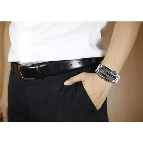 Унікальний бінарний чоловічий годинник Skmei 1035 (Сріблястий) - фото 5