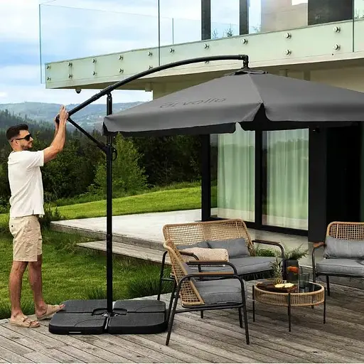 Зонт садовый Di Volio Empoli 350см серый+ Основа садового зонта - фото 6