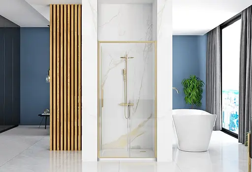 Душевые двери Rea Rapid Slide 110 brashed gold REA-K4708, прозрачный, золотой - фото 3