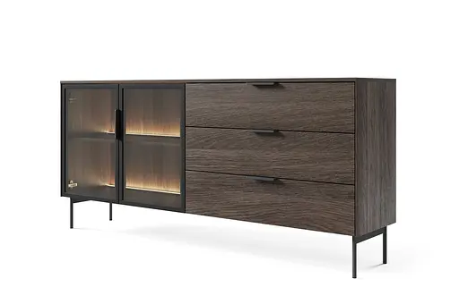 Комод з підсвіткою Perfect Home Лумі / Lumi 2D3S/181 2-дверний з 3 шухлядами Дуб дунін (PFH-091385) - фото 6