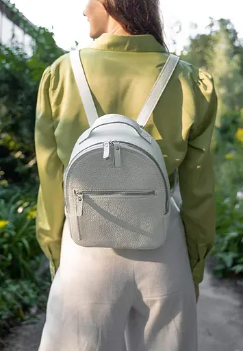 Кожаный рюкзак Groove S белый - фото 2