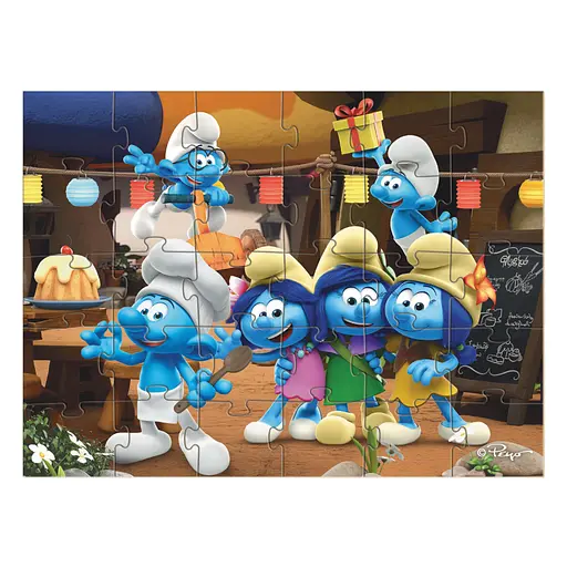 Детский пазл "Вечеринка Смурфов" DoDo Toys 200661, 20х27 см картина, 30 элементов - фото 3
