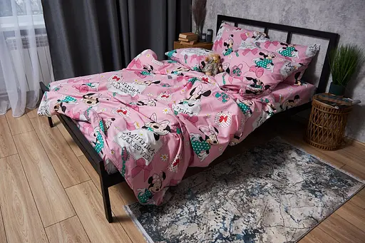 Комплект постільної білизни Moon&Star Бязь Gold Люкс Minnie's Makeover сімейний 143х210х2 наволочки 2х70х70 - фото 4