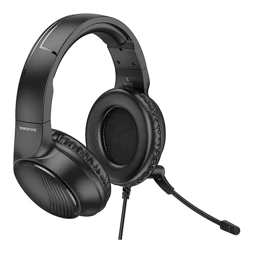 Игровые проводные наушники Borofone BO109 Bountiful, 3.5мм, 2м, Черный - фото 2