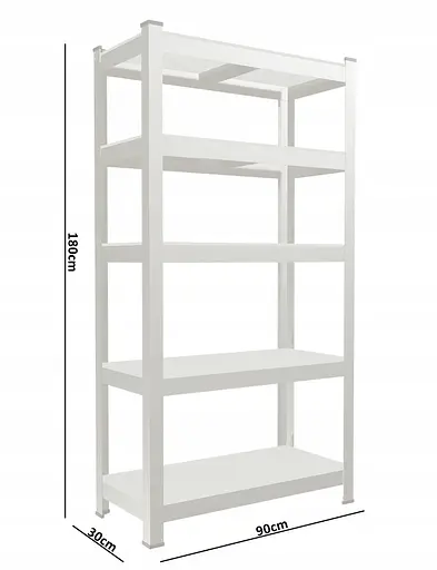 Набір з 2-х металевих стелажів (180 x 90 x 30 см) 5 полиць навантаження 175 кг на полицю Сірий - фото 5