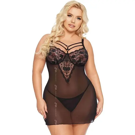 Комплект білизни Softline Aldona 2XL чорний