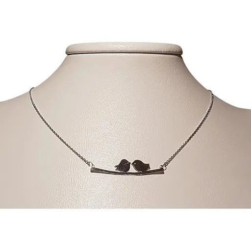 Серебряное колье Qvaliz Птички. 908-00841