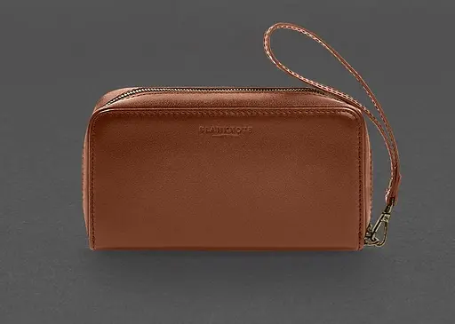 Кожаный клатч-купюрник 4.0 светло-коричневый краст - фото 1