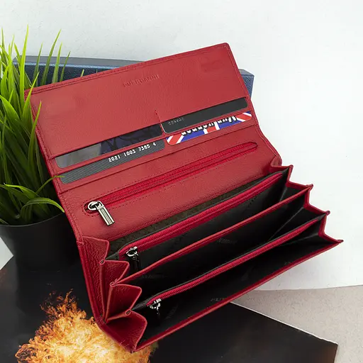 Гаманець жіночий шкіряний Fuerdanni 1180 червоний на магнітах - фото 5