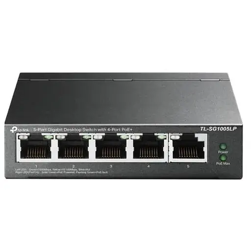 Коммутатор TP-LINK TL-SG1005LP, 5x100/1000 Mb/s, автоматическое определение MDI/MDIX, металлический корпус, управляемый