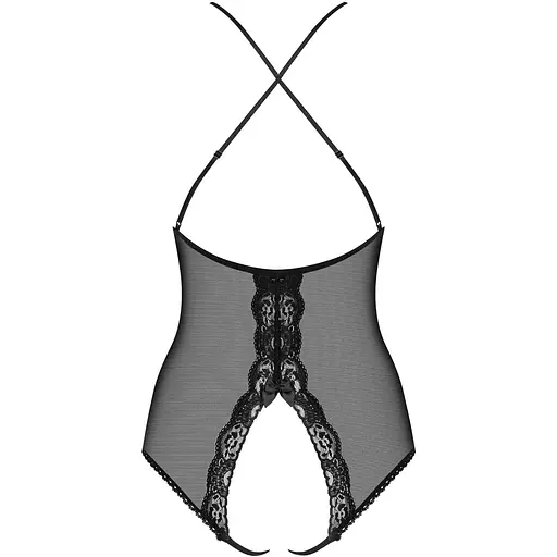 Сетчатый боди с открытыми ягодицами Obsessive 841-TED-1 teddy S/M, черный - фото 2