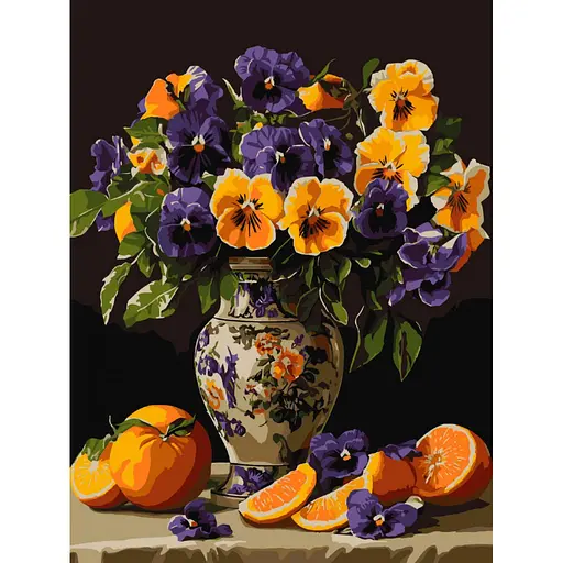 Набір для розпису по номерах Витончені братки, 30x40 см, КНО3293