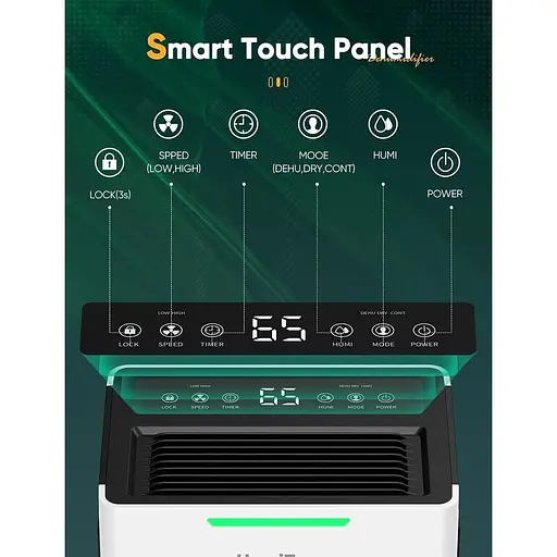 Осушитель воздуха HumiZap 2000 кв. Ft для дома - 12 л/день со сливным шлангом - фото 4