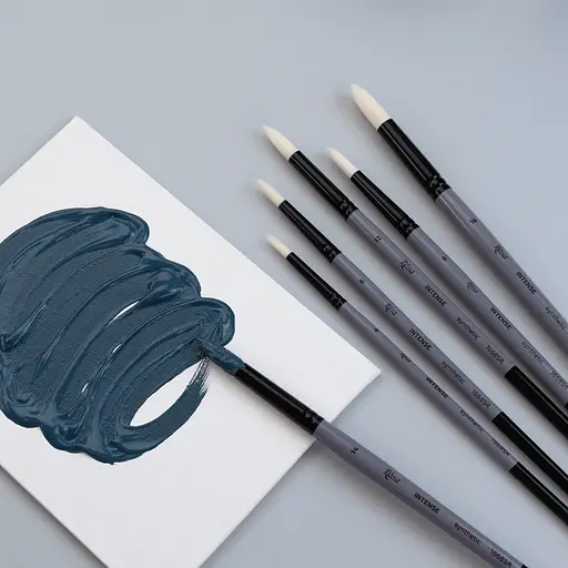 Кисть синтетика круглая заостренная INTENSE 1668SR №000 длинная ручка Rosa - фото 5