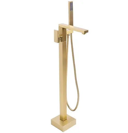 Змішувач для ванни Rea Tery brushed gold підлоговий REA-B5307 Золотий - фото 1