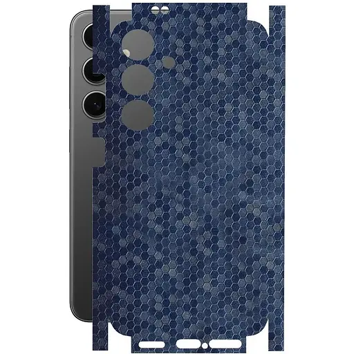 Защитная пленка StatusSKIN для Samsung Galaxy S24 SM-S921 Корпус Винил Соты синие - фото 1