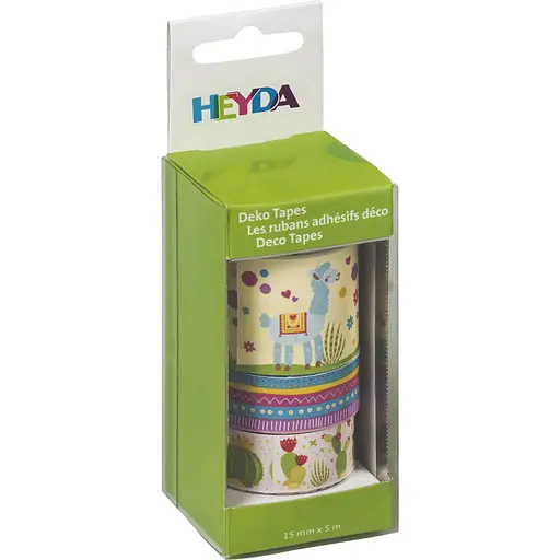 Набір паперових скотчів "Лама" 2х15ммх5м, 30 ммх5м Heyda