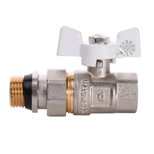 Кран кульовий з американкою Q Professional QP003 PN40 1/2″ антипротікання, Білий метелик - фото 1