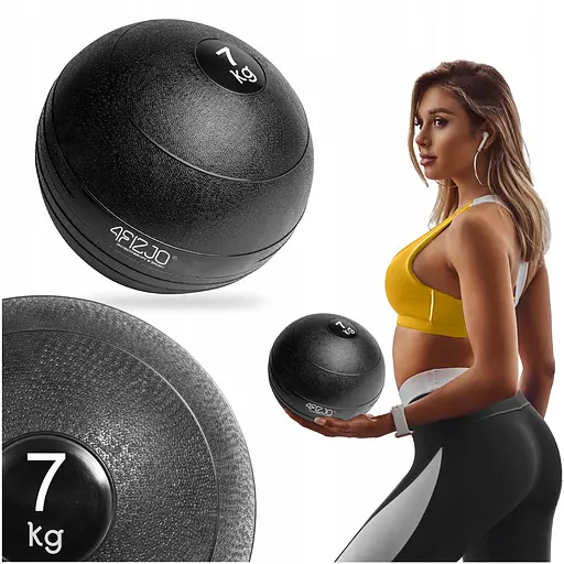 Слембол (медицинский мяч) для кроссфита 4FIZJO Slam Ball 7 кг Black (P-5907739315434) - фото 13