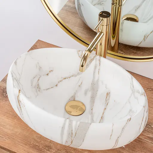 Умивальник Rea Linda lava mat T накладний матовий REA-U8568, Білий матовий - фото 2