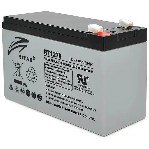 Акумуляторна батарея AGM RITAR RT1270, Gray Case, 12V 7.0Ah ( 151 х 65 х 94 (100) ) Q10