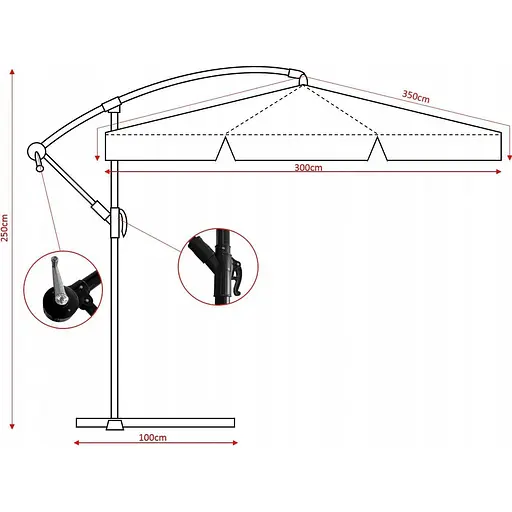 Садовый зонт GardenLine GAO1510 с LED подсветкой Green [144769] - фото 11