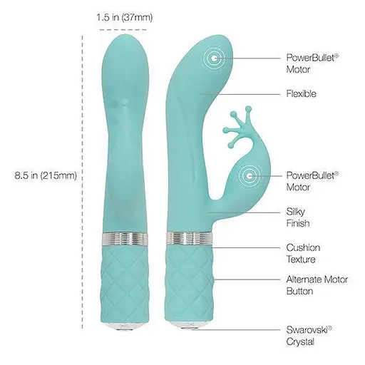 Вібратор кролик Pillow Talk Kinky Teal 21 см зелений - фото 5