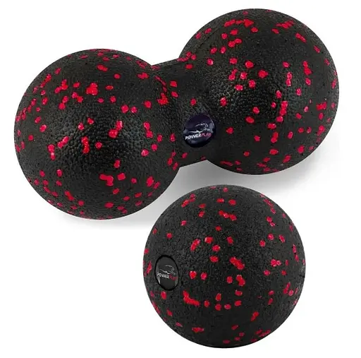 Набір м'ячів для масажу та йоги PowerPlay PP_4090 EPP (Комплект з 2 штук) Red (PP_4090_Red) - фото 1