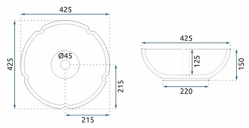 Умивальник Rea Asanti накладний REA-U7506, Цветной - фото 5
