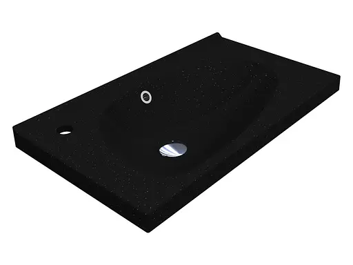 Умивальник Miraggio Titania mirastone black 0000445, Чорний матовий - фото 2