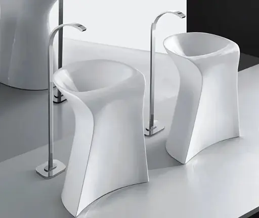 Умывальник Rea Milena напольний белый REA-U9903, Белый - фото 3