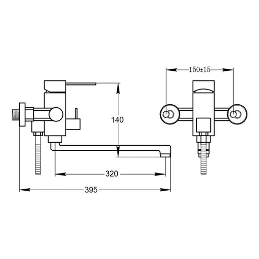 Змішувач для ванни Lidz (NKS) 12 32 005-1 - фото 2