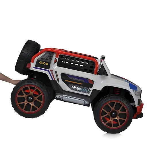 Електромобіль дитячий M 5850EBLR-11 Джип 4 мотори 45W 2 акум 12V7A MP3 USB світло сіро-червоний - фото 5