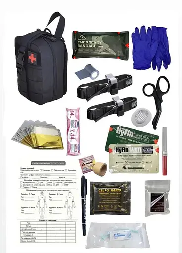 Аптечка укомплектованная №20 Rescue Ready в подсумке с быстрым сбросом темно-синий - фото 1