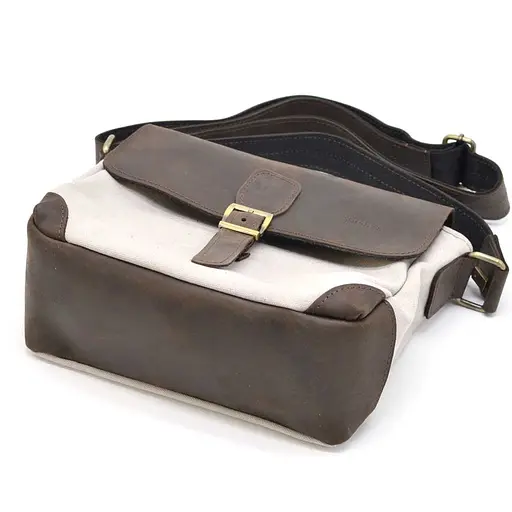 Кожаная мужская сумка через плечо TARWA 25х26х8.5 см sum0025850 - фото 9