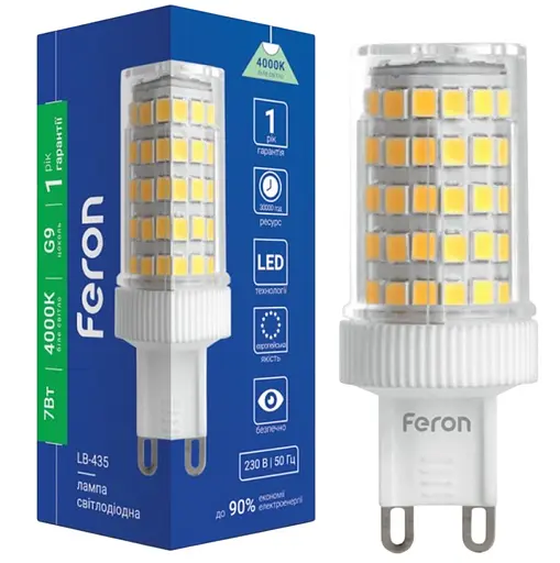 Лампа светодиодная Feron LB-435 7Вт G9 4000K (38150)