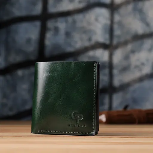 Кошелек в два сложения из натуральной гладкой кожи Grande Pelle 9.5х10х2 см acs0029665 - фото 9