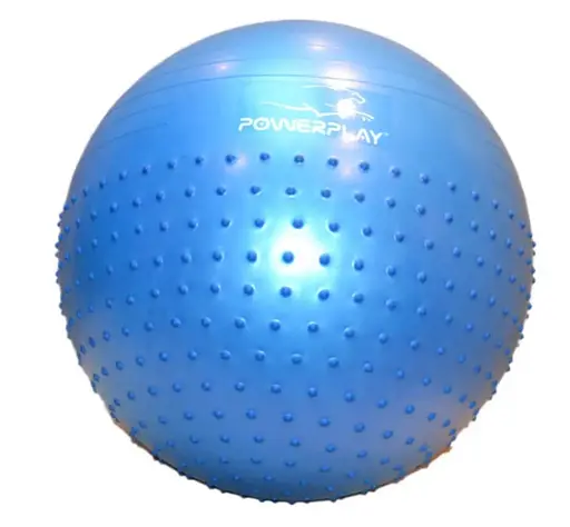 М'яч для фітнесу (фітбол) напівмасажний PowerPlay 4003 Ø65 cm Gymball Синій + помпа (PP_4003_65_Blue) - фото 4