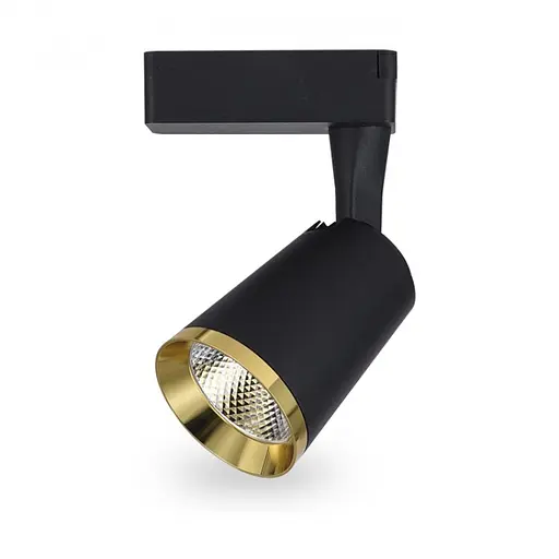 Трековый светильник в черном корпусе с золотой фурнитурой Line.F Мощность 18Вт - фото 1