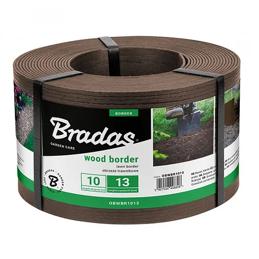 Бордюр Bradas WOOD BORDER 130 мм х 2,8 мм х 10 м коричневий OBWBR1013 - фото 1