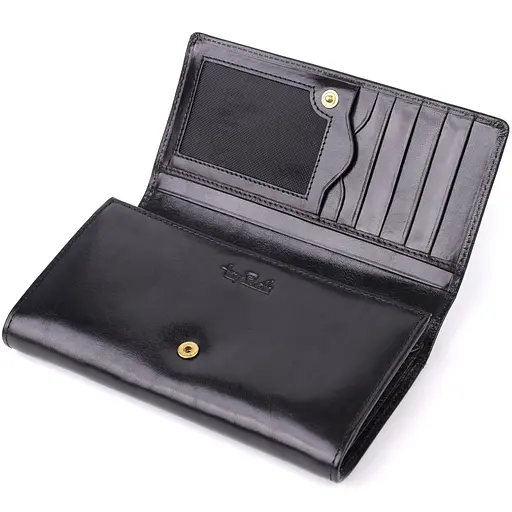 Стильный женский горизонтальный кошелек из натуральной глянцевой кожи Tony Perotti 173х9.7х3.5 см acs0032274 - фото 6