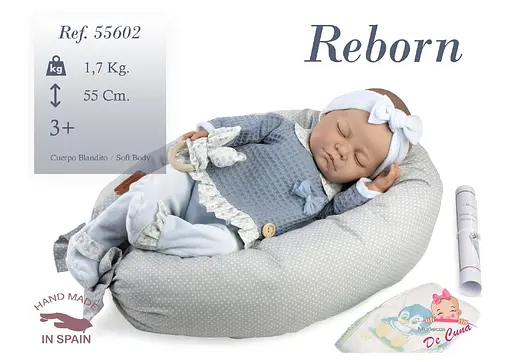 Лялька Munecas De Cuna Reborn синій одяг 55 см (55602) - фото 2