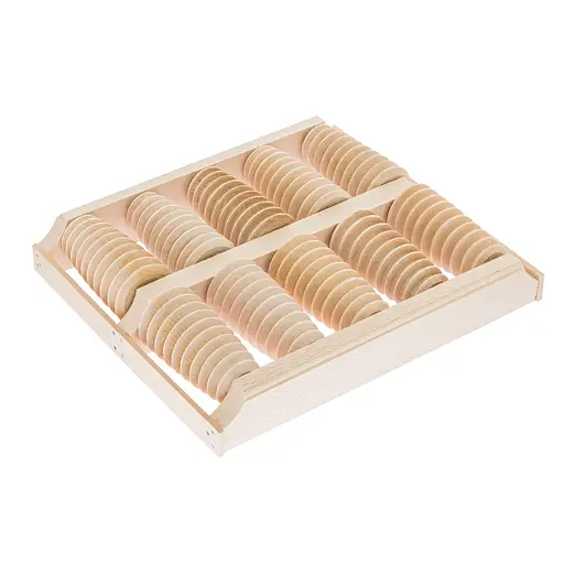 Масажер для стоп дерев'яний для профілактики плоскостопості та рефлекторного масажу на 10 роликів на дві ноги., Woodly 87030 - фото 1