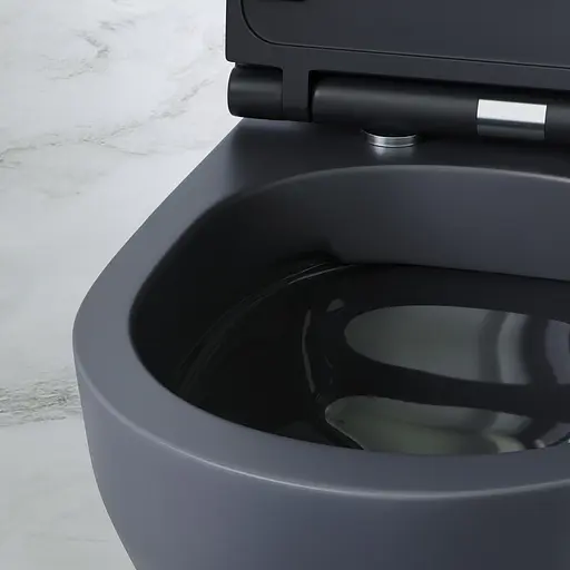 Унитаз подвесной FlashClean Am.Pm Spirit V2.0 с сиденьем микролифт black matt C701700MBSC, Черный матовый - фото 3